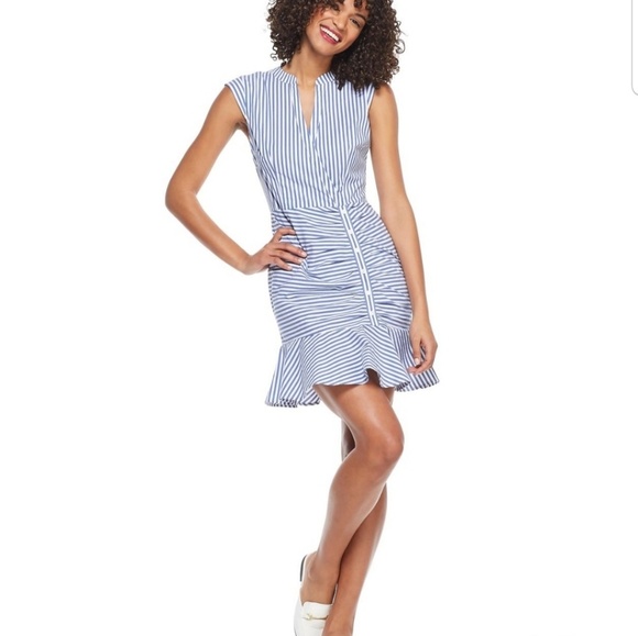 Clover and Sloane Gramercy blue and white striped dress - Picture 1 of 7